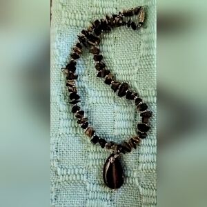 Tigers Eye Elegant Brown Stone Necklace